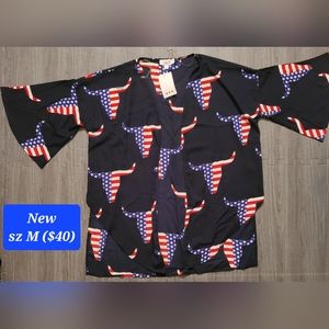 NWT Patriot Steer Kimono Size M fits 6/8/10